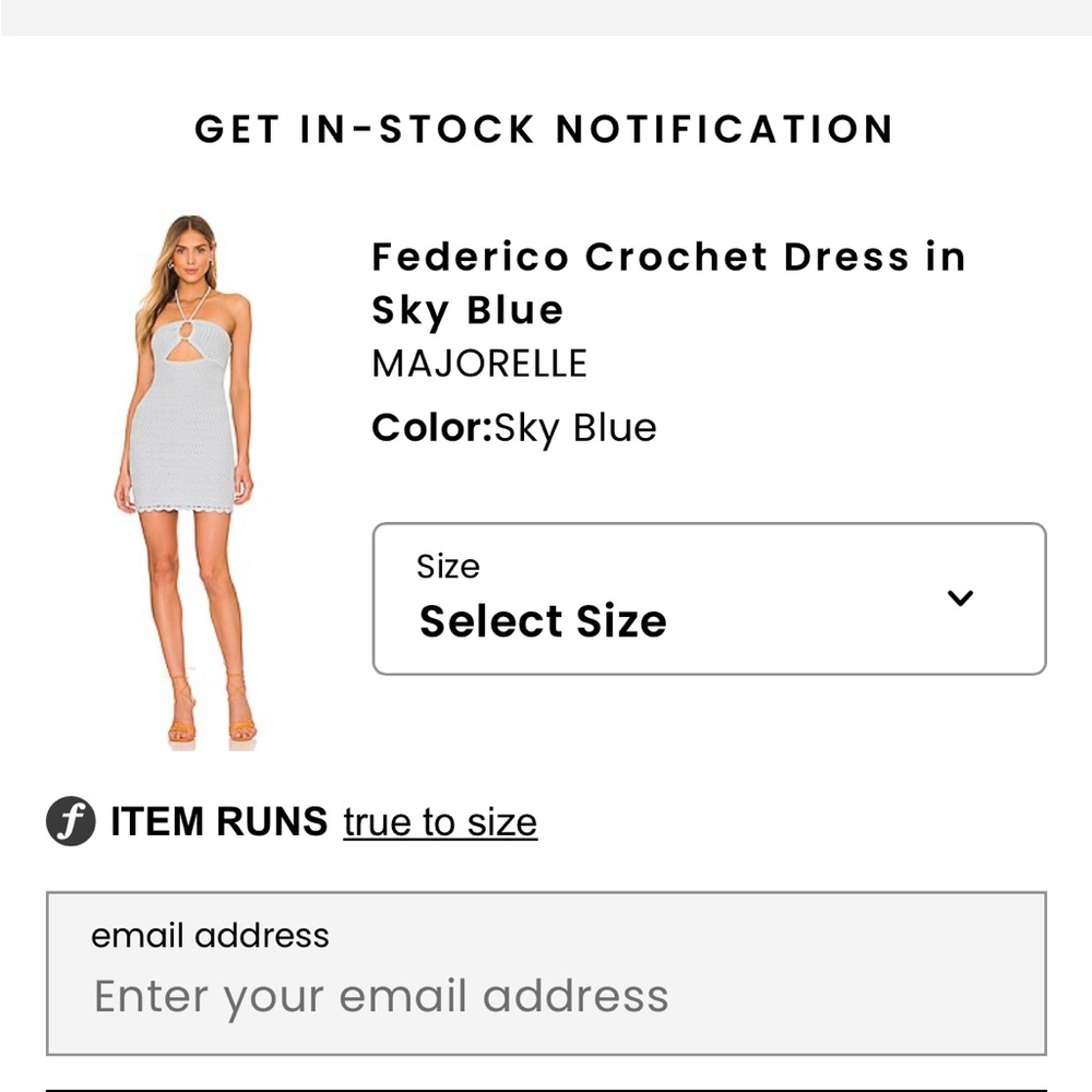 MAJORELLE | Federico Crochet Dress in Sky Blue | medium